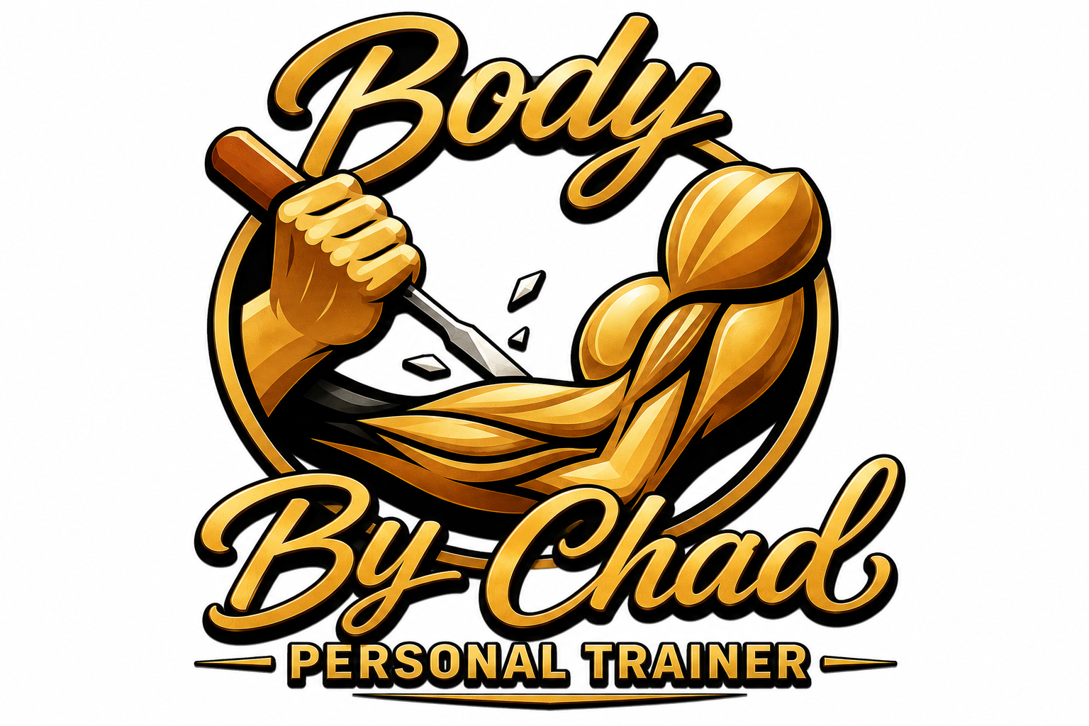 Body By Chad personal trainer gold logo